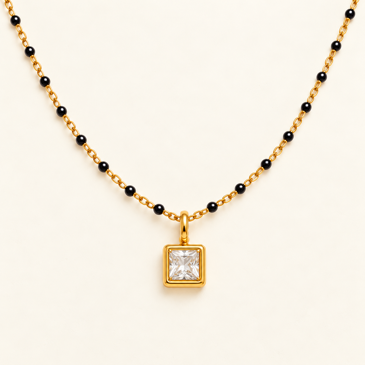 Crystal Solitaire Mangalsutra