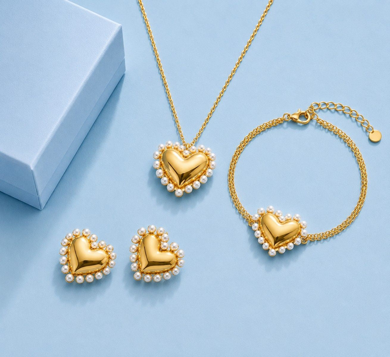 Rakhi Gift Hamper Pearl Heart Combo