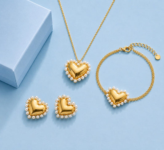Rakhi Gift Hamper Pearl Heart Combo