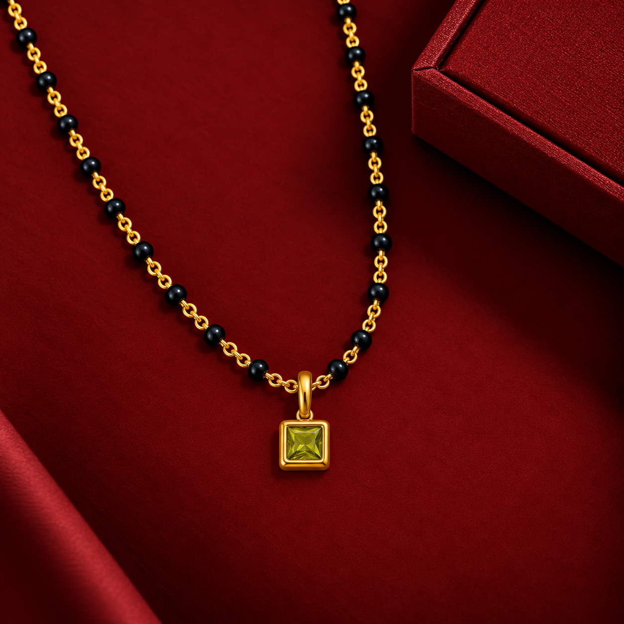 Peridot Solitaire Mangalsutra