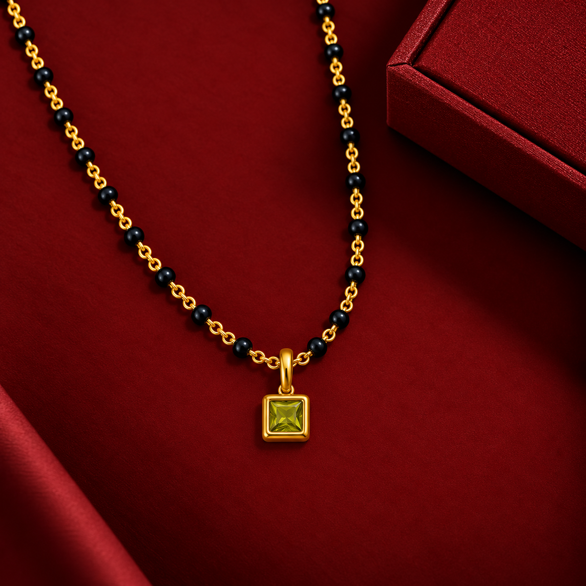 Peridot Solitaire Mangalsutra
