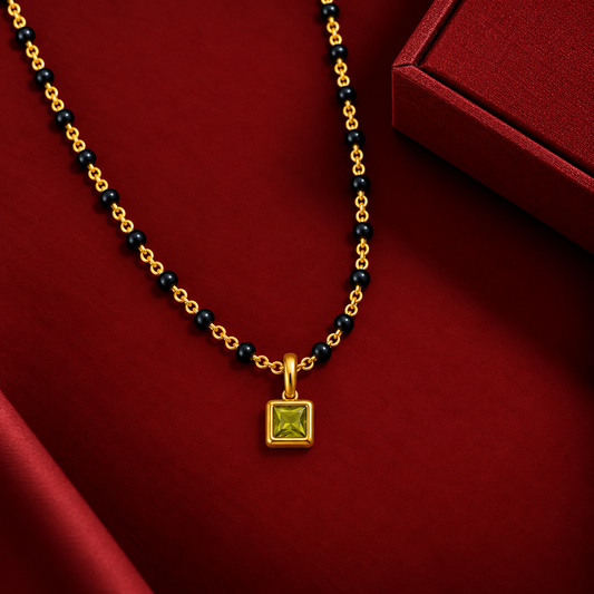Peridot Solitaire Mangalsutra