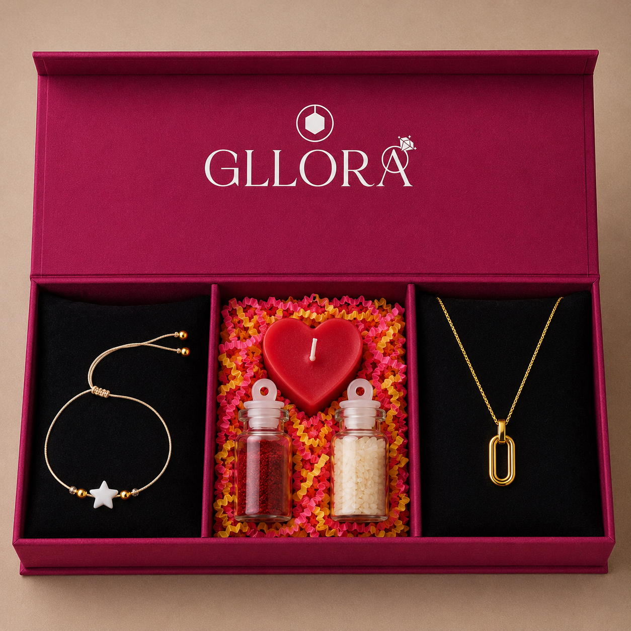 Star Rakhi With Oval Pendant Chain