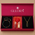 Colorful Rakhi With Emerald Rectangle Pendant Chain