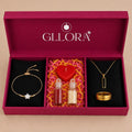 Star Rakhi With Emerald Rectangle Pendant Chain And Classic Gold Ring