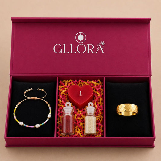 Pearl Rakhi With Scaly Gold Ring