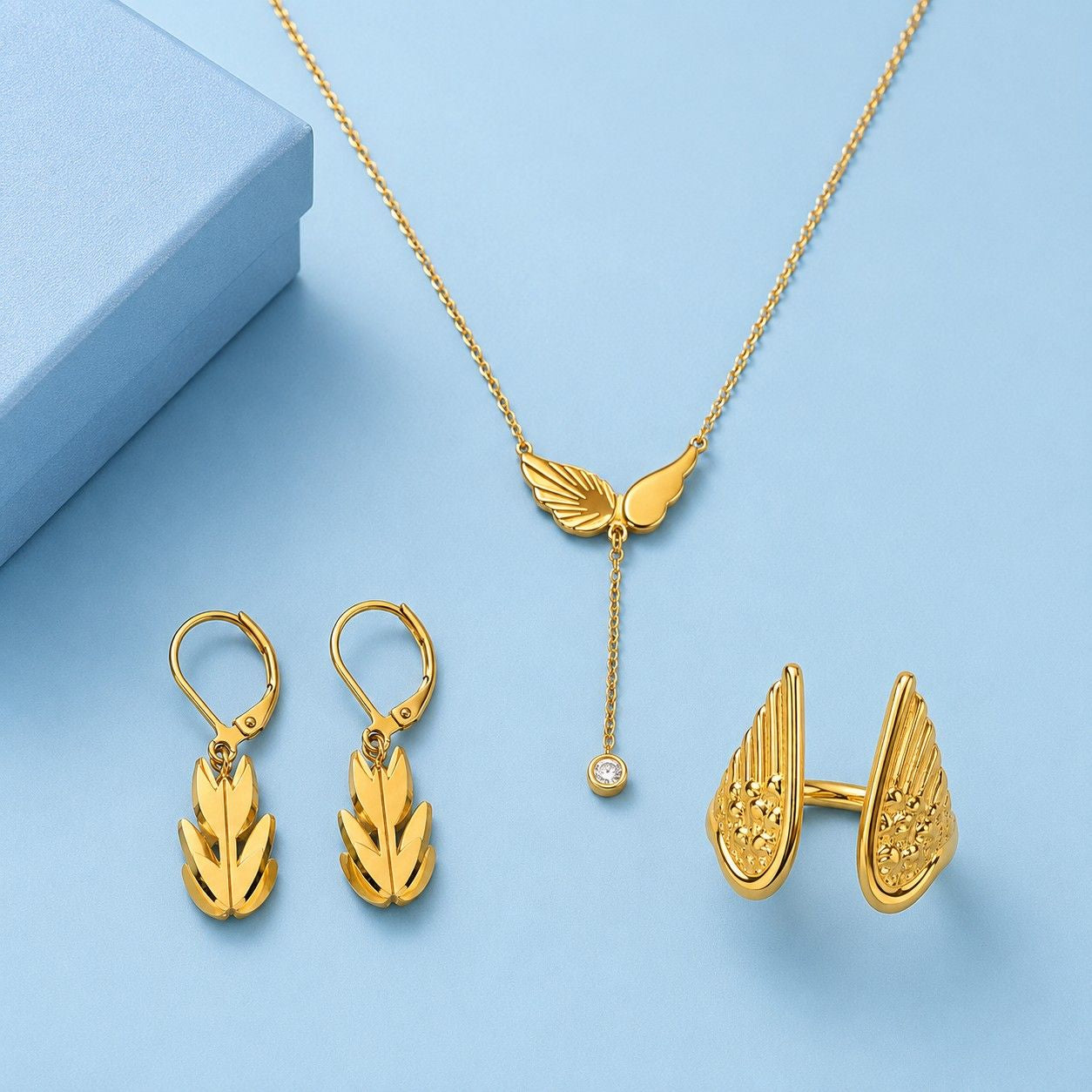 Rakhi Gift Hamper Golden Feather Wings