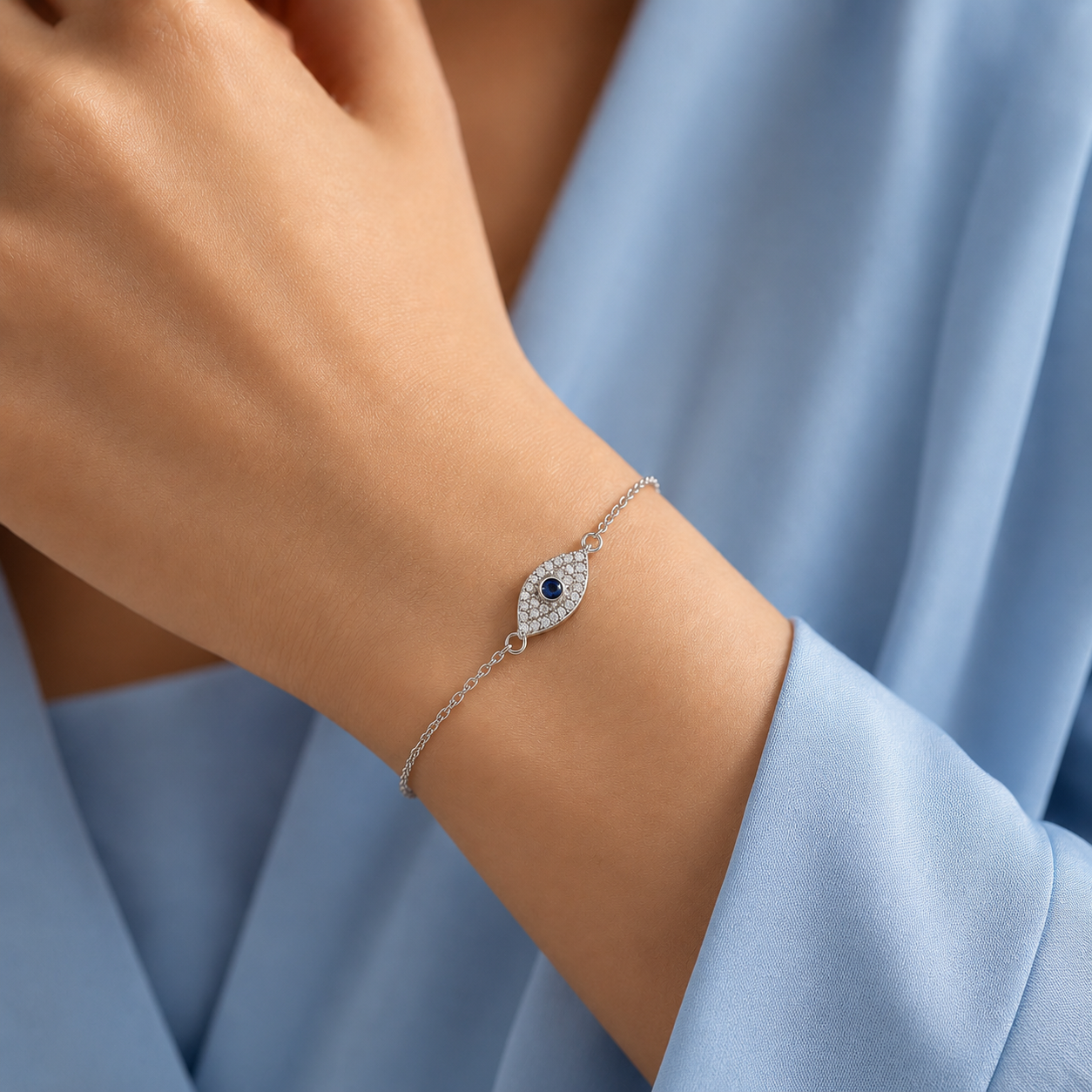 Evil Eye Sparkle Charm Bracelet