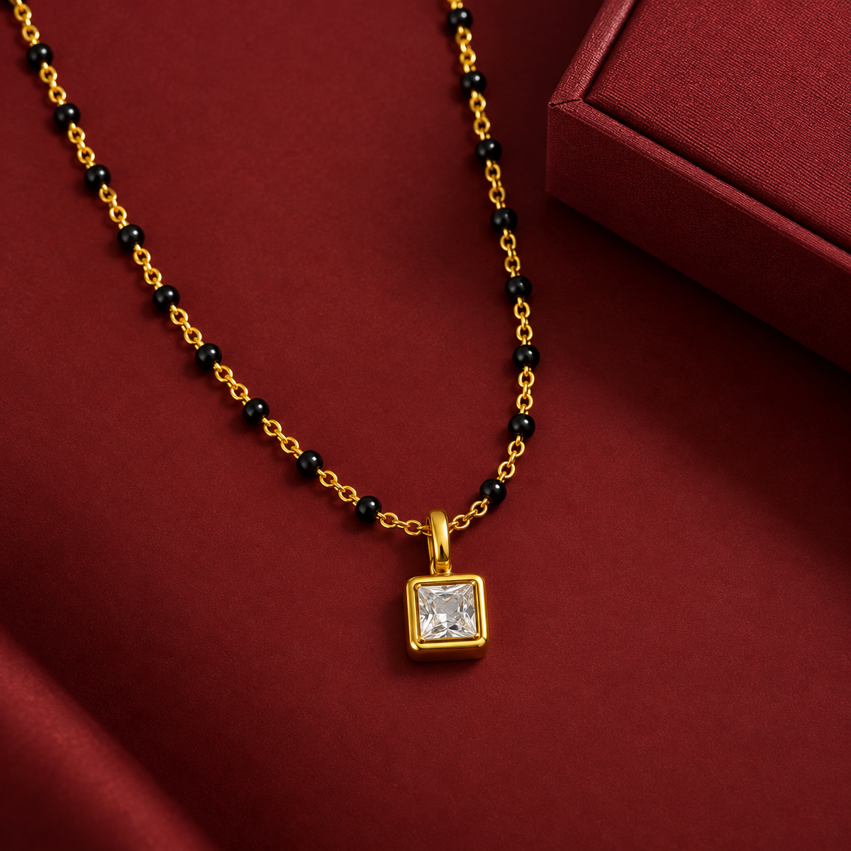 Crystal Solitaire Mangalsutra