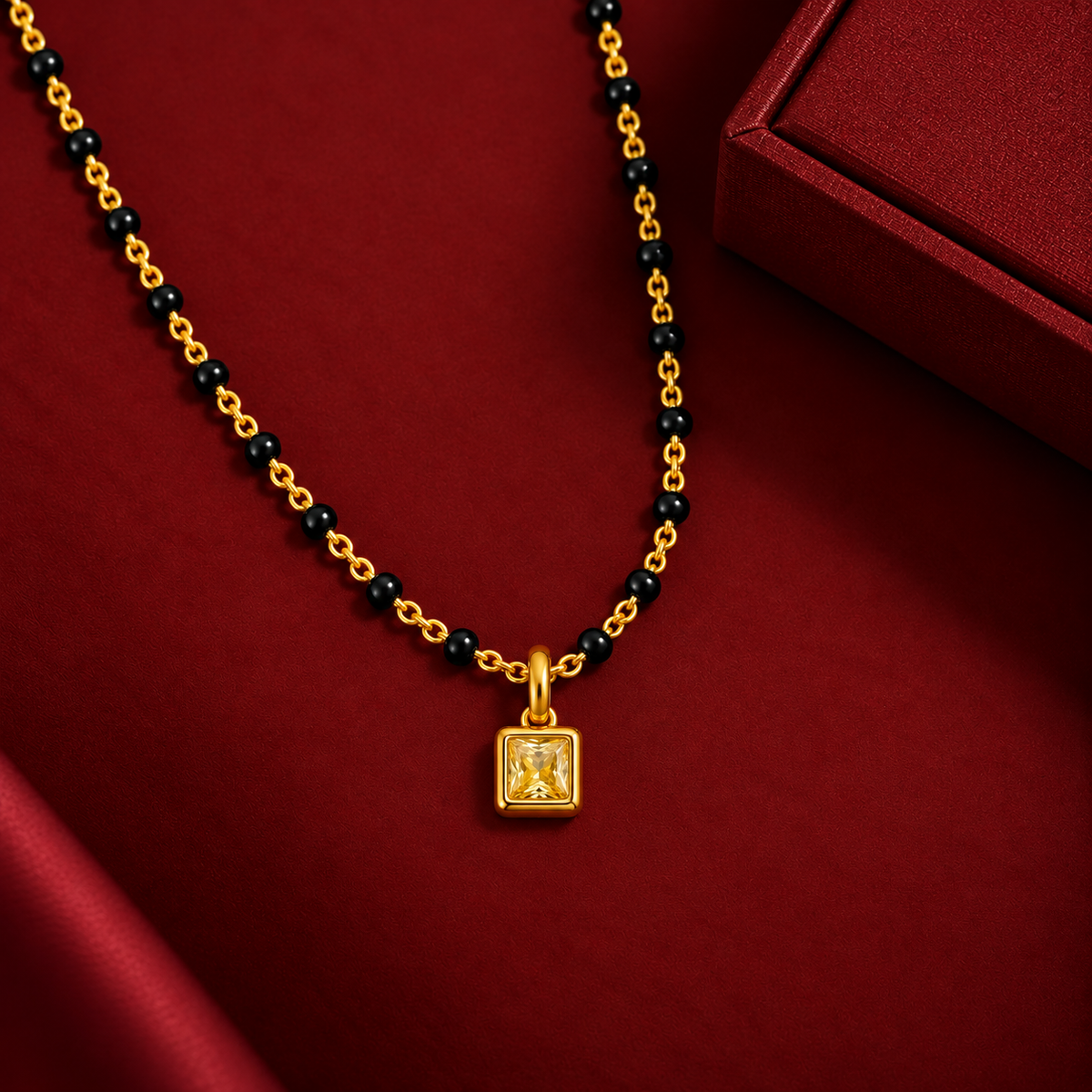 Champagne Solitaire Mangalsutra