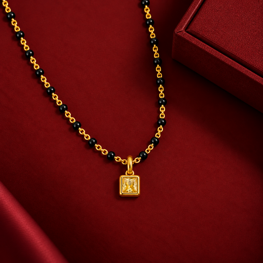Champagne Solitaire Mangalsutra