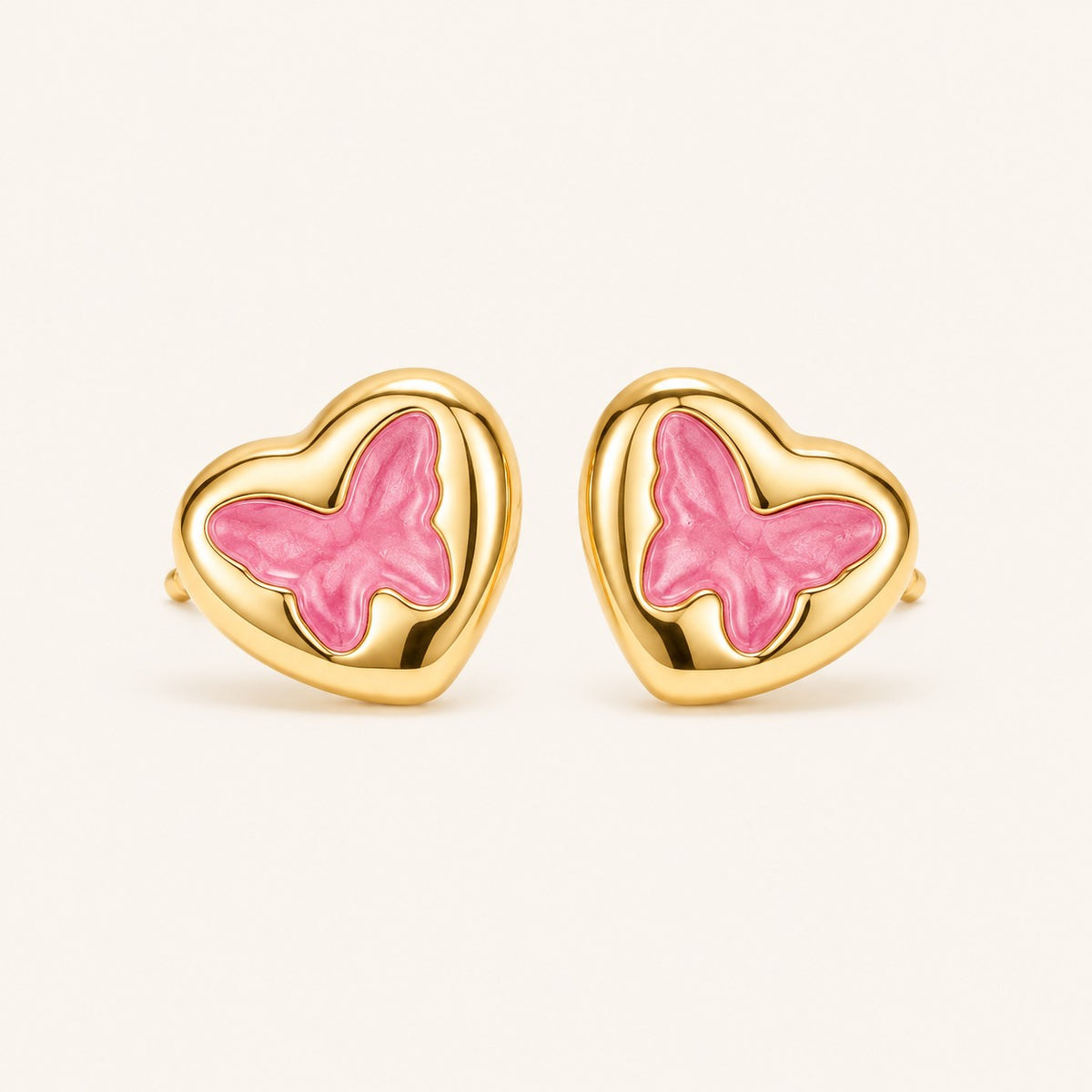 Gllora Rosé Heart Stud Earrings