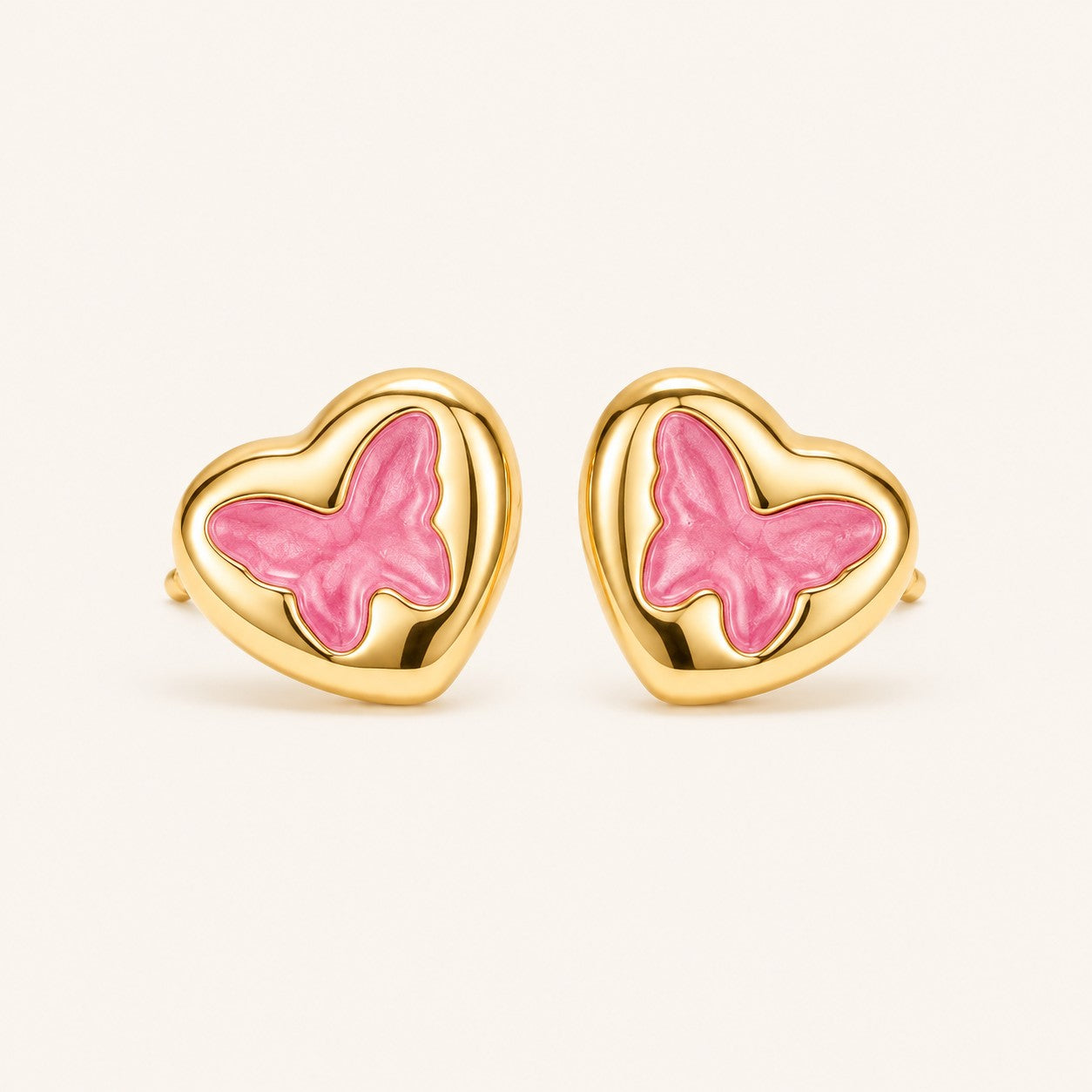 Gllora Rosé Heart Stud Earrings