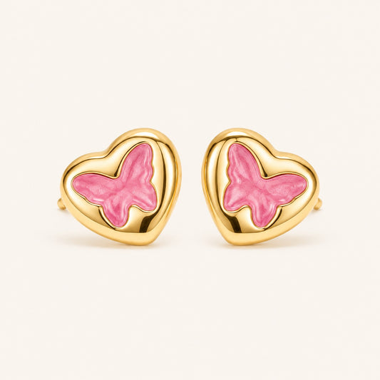 Gllora Rosé Heart Stud Earrings