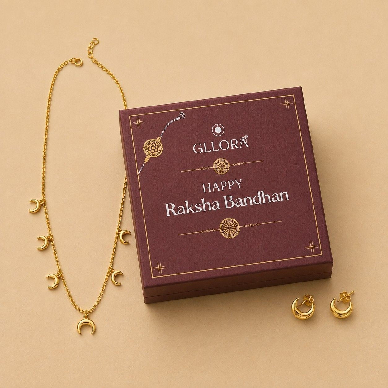 Rakhi Gift hamper Crescent Moon Charms