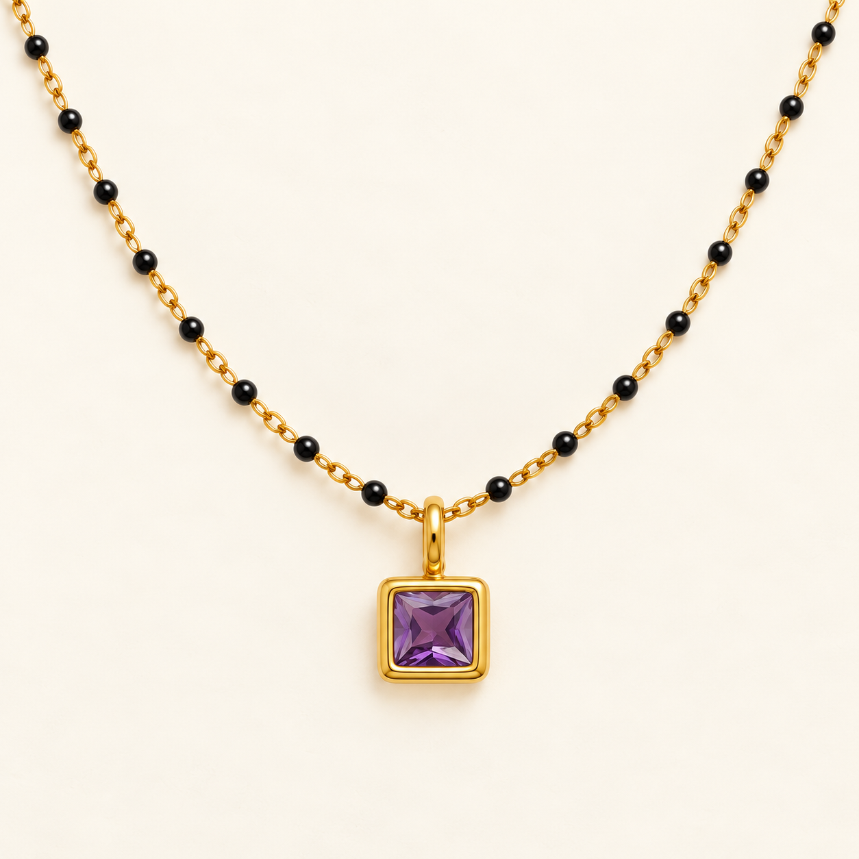 Amethyst Solitaire Mangalsutra