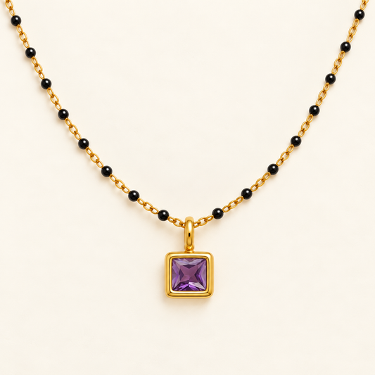 Amethyst Solitaire Mangalsutra