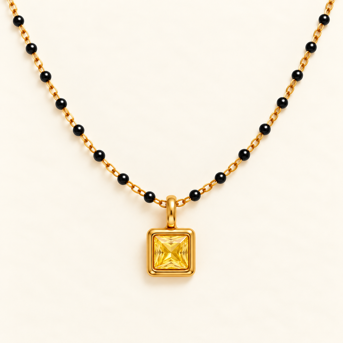 Champagne Solitaire Mangalsutra
