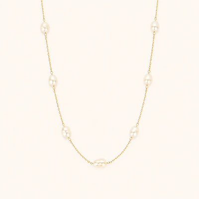 Elegant Freshwater Pearl Chain Necklace