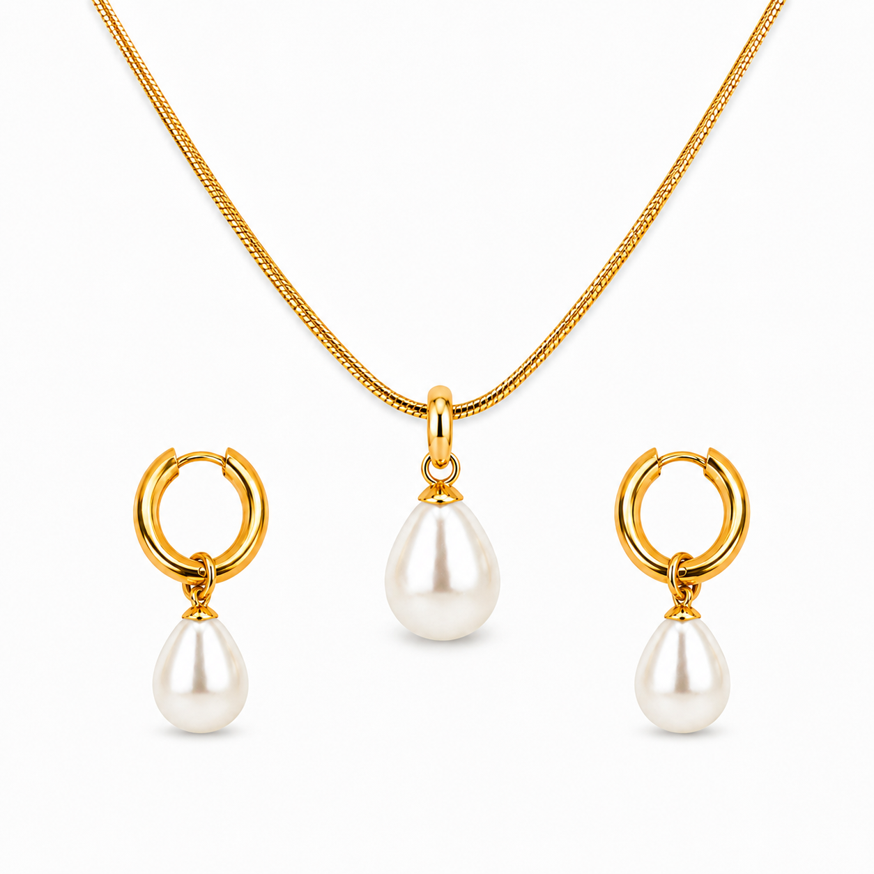 Elara Pearl Drop Jewellery Set