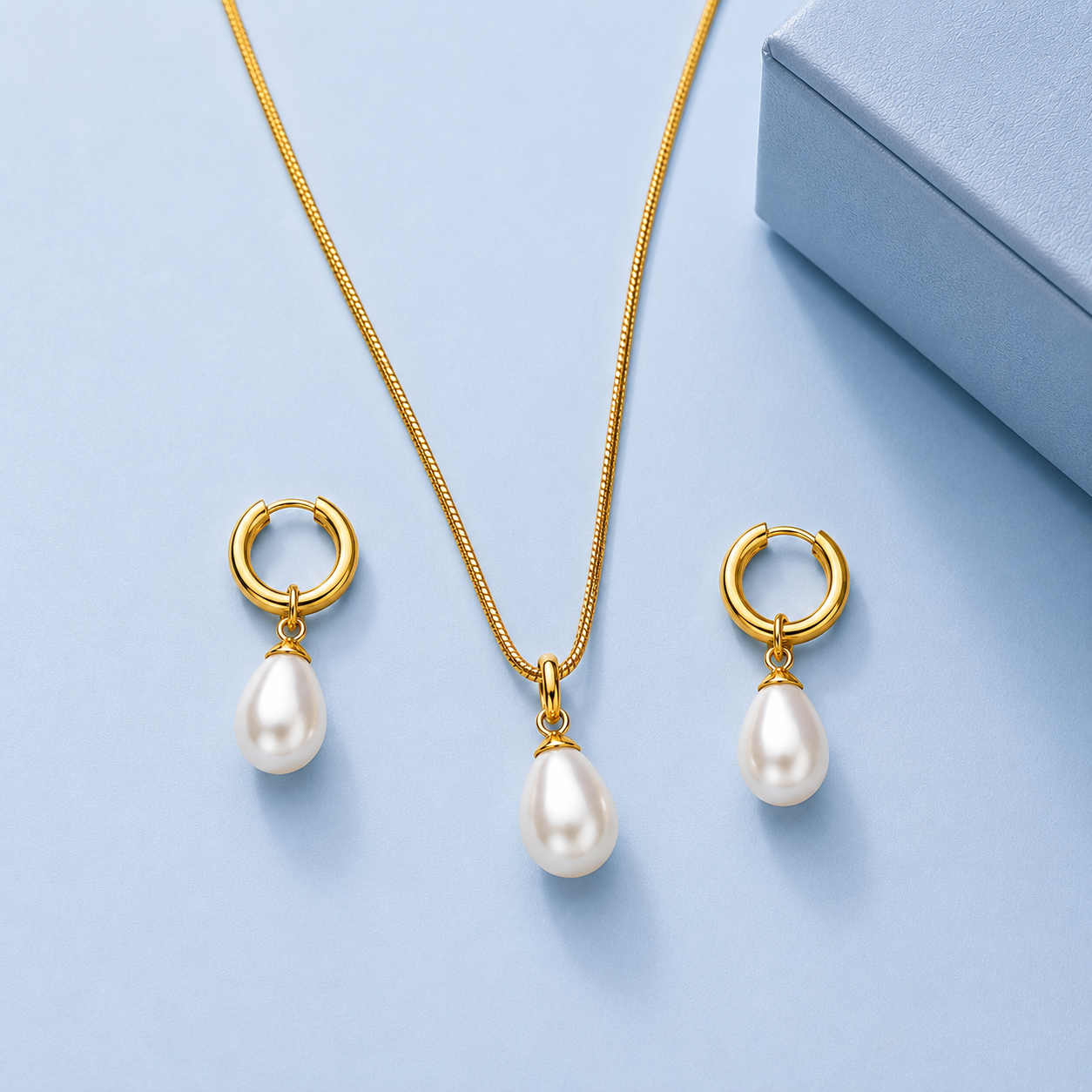 Elara Pearl Drop Jewellery Set