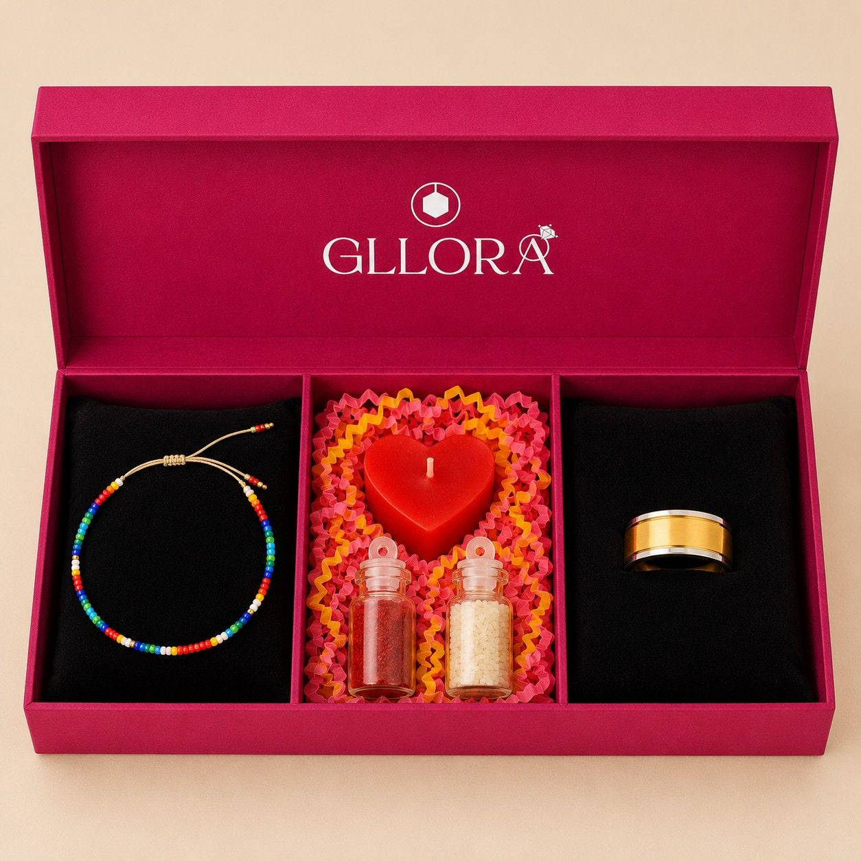 Colorful Rakhi With Dual Tone Ring
