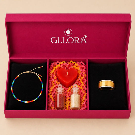 Colorful  Rakhi With Solid Gold Ring