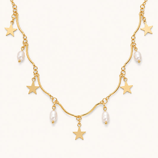 Star & Pearl Charm Choker