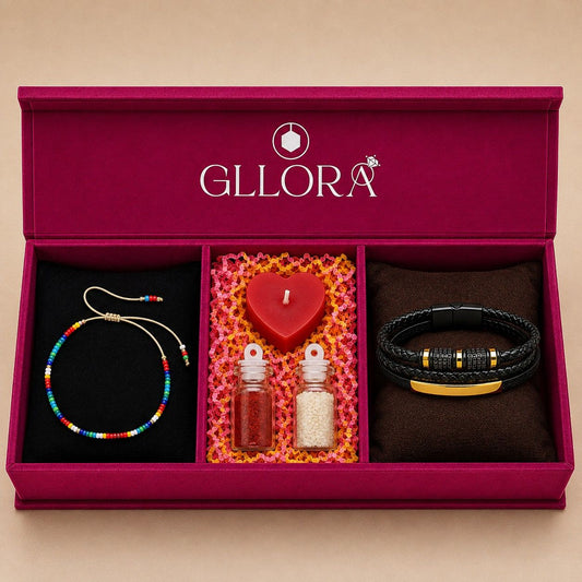 Colorful Rakhi With Leather Alt Bracelet
