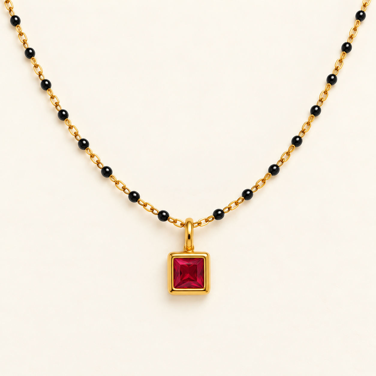 Ruby Solitaire Mangalsutra
