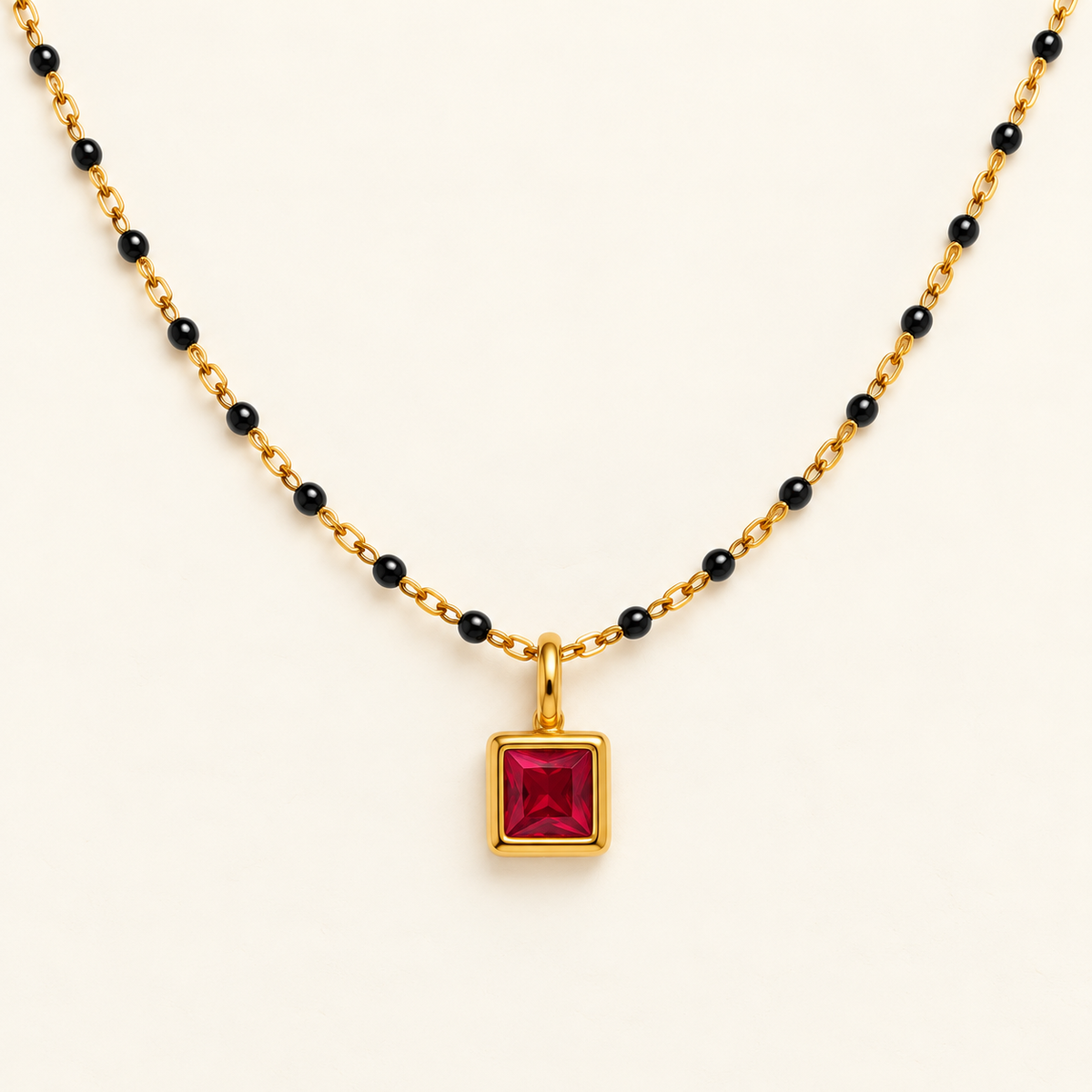 Ruby Solitaire Mangalsutra