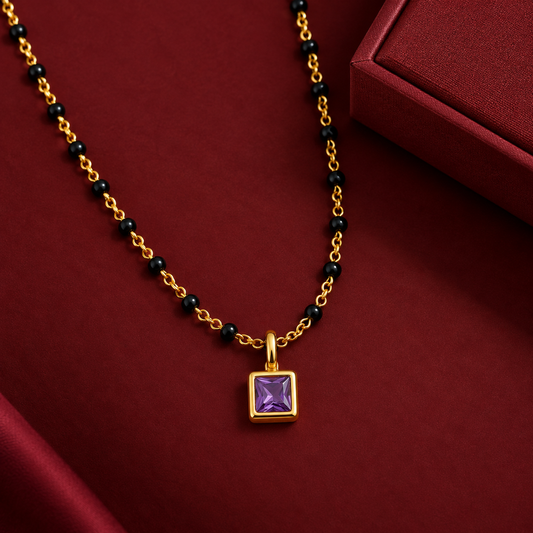 Amethyst Solitaire Mangalsutra
