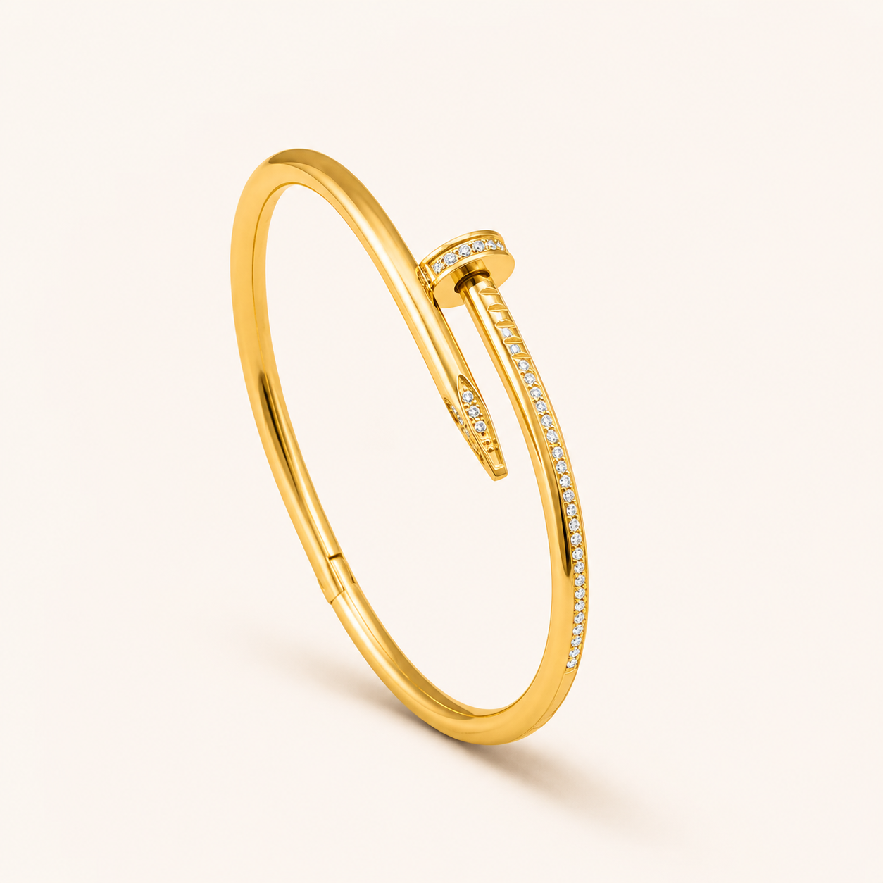 Stellar Heart Open Gold Bangle