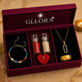 Evil Eye Rakhi With Rectangle Pendant Chain And Scaly Ring