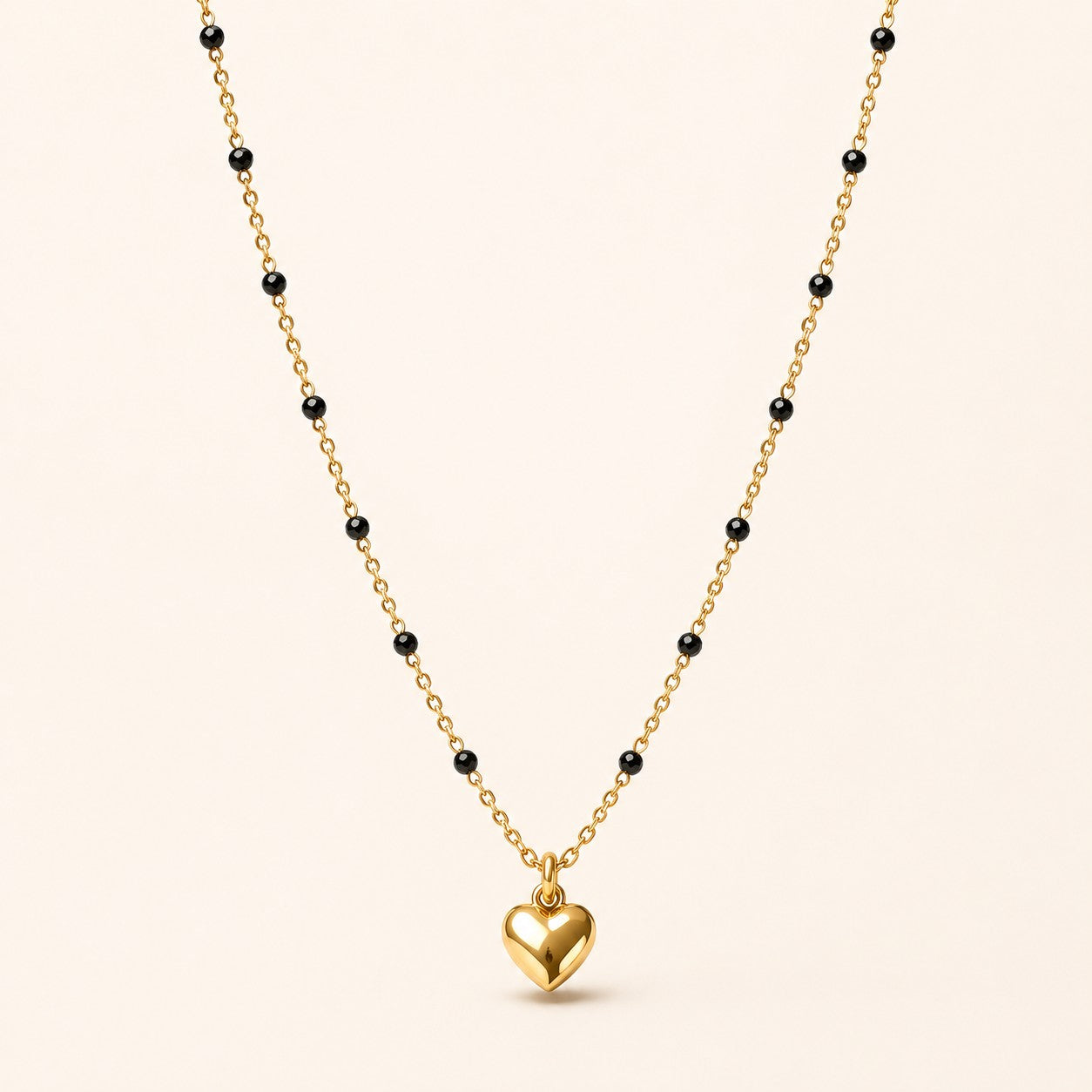Bulky Heart Charm Mangalsutra
