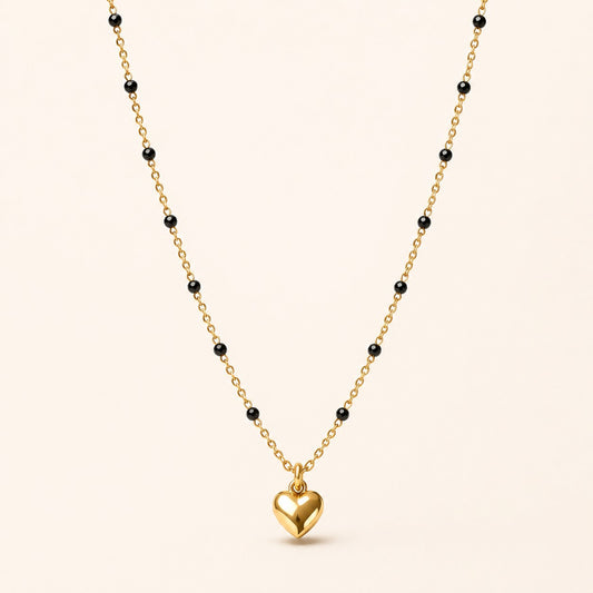 Bulky Heart Charm Mangalsutra