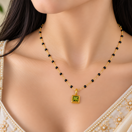 Peridot Solitaire Mangalsutra