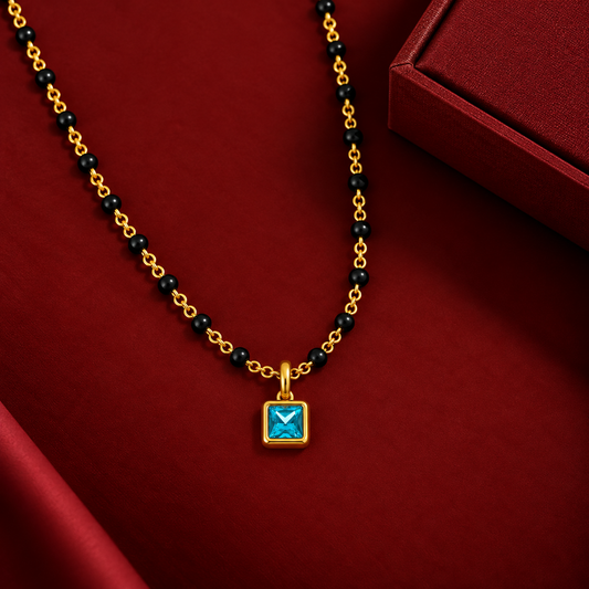Turquoise Solitaire Mangalsutra