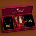 Rakhi Gift Hamper Infinity shaped Necklace & hoops