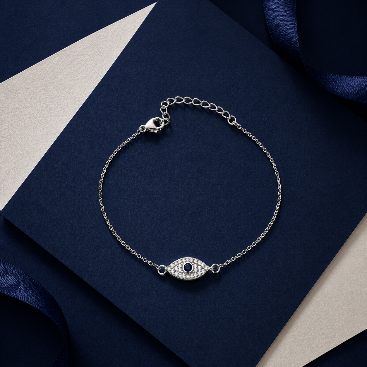 Evil Eye Sparkle Charm Bracelet