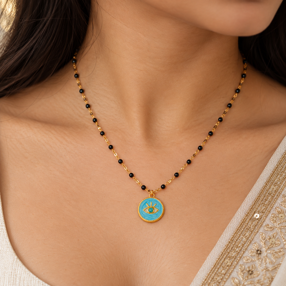 Azure Evil Eye Mangalsutra