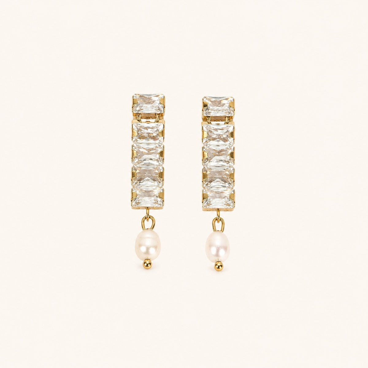 Gllora Pearl Radiance Crystal Drop Earrings