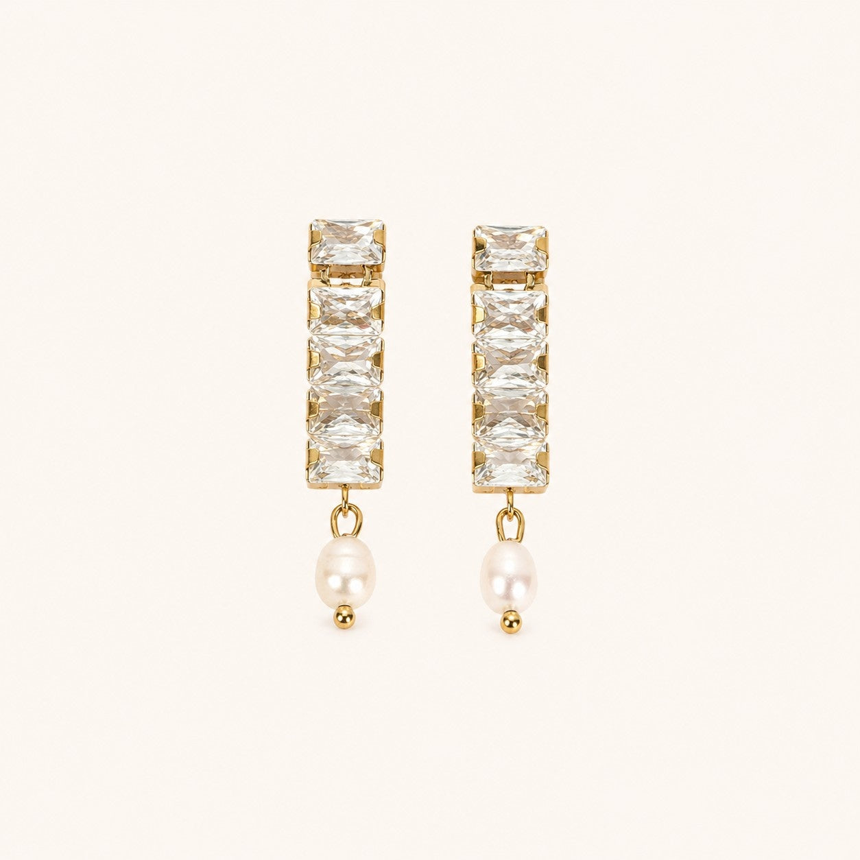 Gllora Pearl Radiance Crystal Drop Earrings