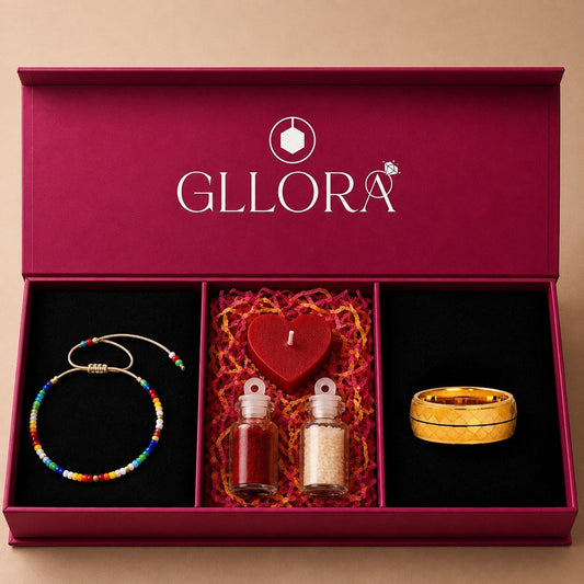 Colorful Rakhi With Classic Gold Ring