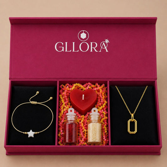 Star Rakhi With Rectangle Pendant Chain