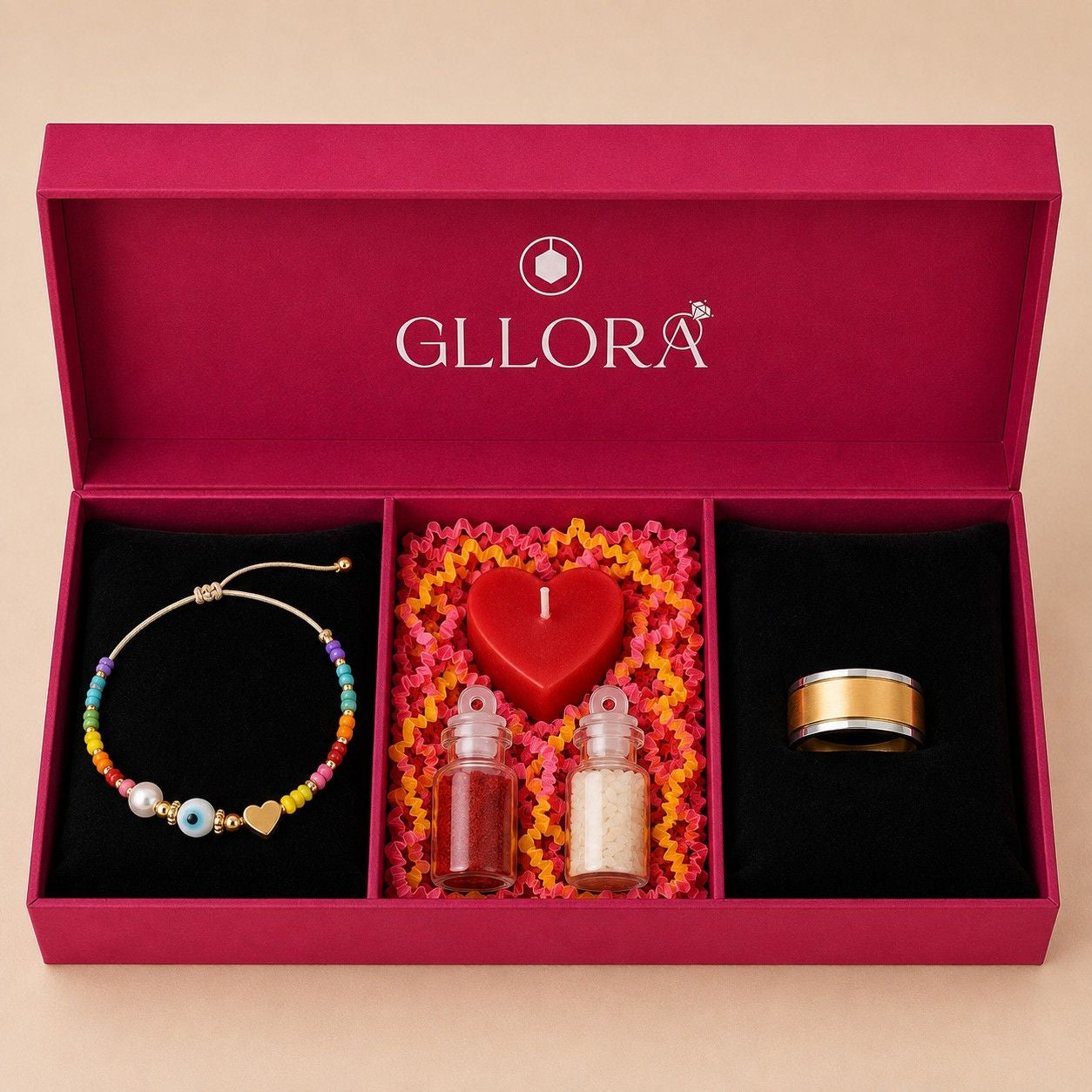 Evil Eye  Rakhi With Solid Gold Ring