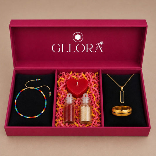 Colorful Rakhi With Emerald Rectangle Pendant Chain And Classic Gold Ring