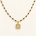 Aquamarine Solitaire Mangalsutra