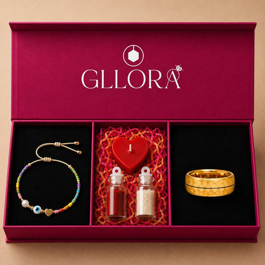 Evil Eye Rakhi With Classic Gold Ring