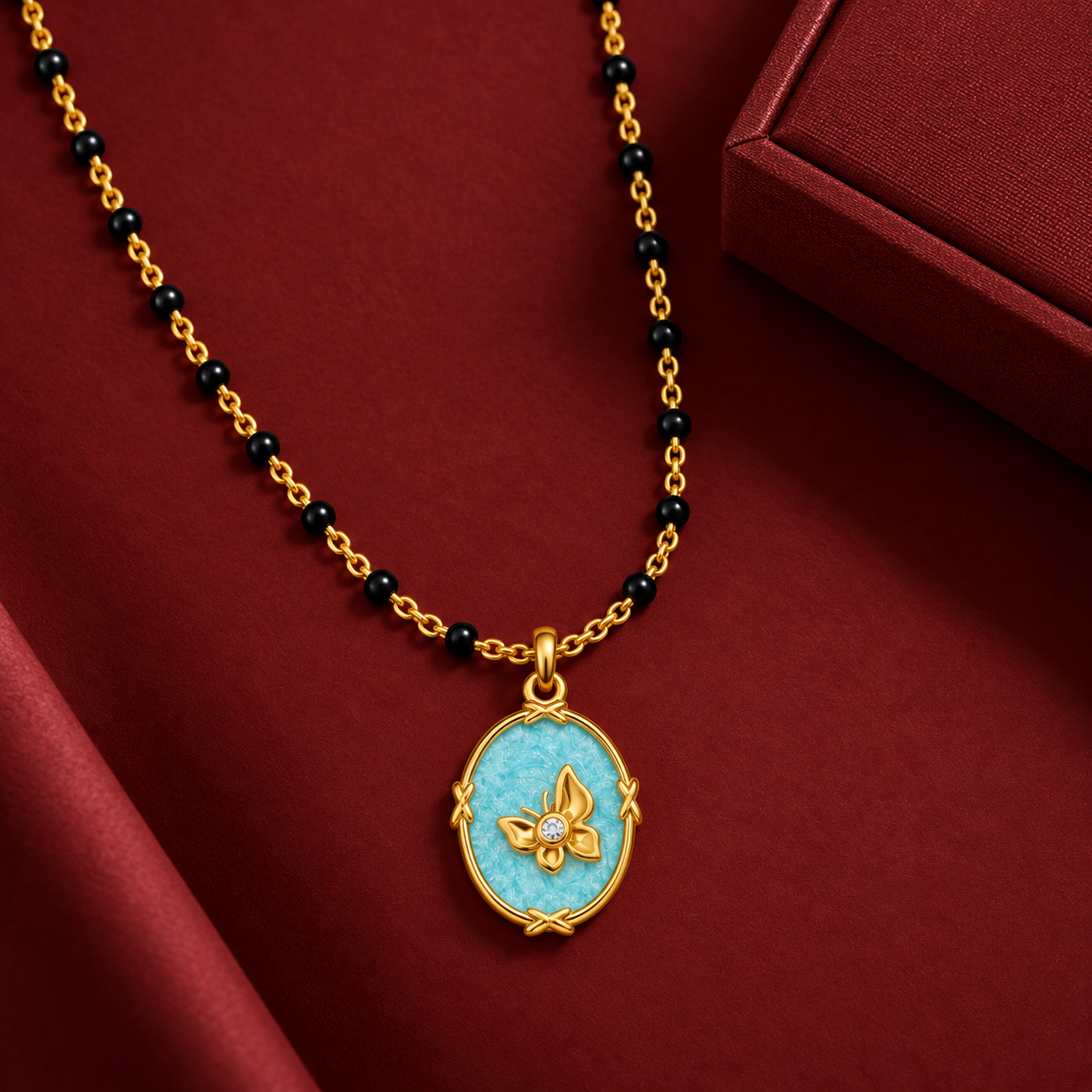 Azure Butterfly Mangalsutra